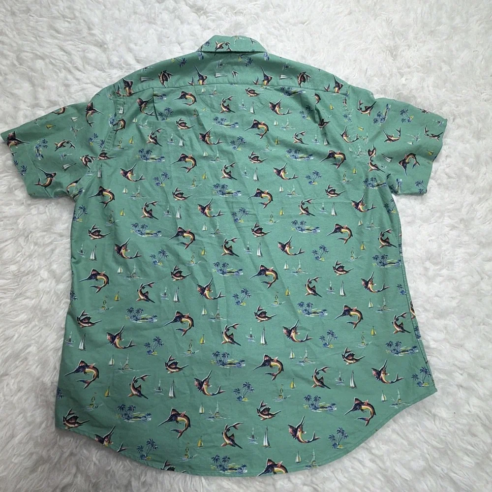 Polo Ralph Lauren Men's Large Shirt Sailing All Over Print Button Up Fish Island